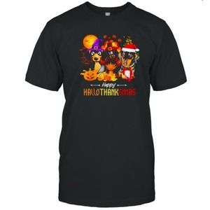 Dachshund Happy Hallothanksmas T-Shirt
